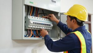 ترميم أنظمة كهربائية في الكويت - فني يقوم بتحديث الأسلاك - شركة ترميم الكويت