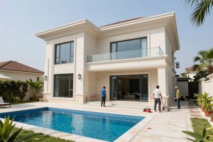 ترميم فيلا فاخرة في سعد العبدالله مع تجديد المسبح والحديقة