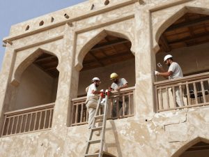 تقوية الخرّير القديم في مبنى تراثي كويتي