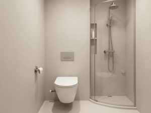 حمام صغير بتصميم ذكي يستغل المساحة بشكل مثالي في الكويت