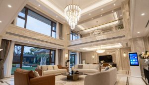 ديكور فيلا فاخرة مع أنظمة إضاءة متطورة ضمن مشروع ديكور وكهرباء