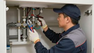 سباك محترف يقوم بصيانة السباكة المعقدة سباك محترف يقوم بصيانة السباكة المعقدة