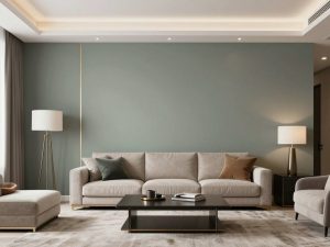 صالة معيشة عصرية مطلية بصبغ مطفي