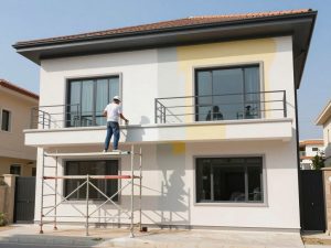 عمل صبغ خارجي لواجهة فيلا في الكويت