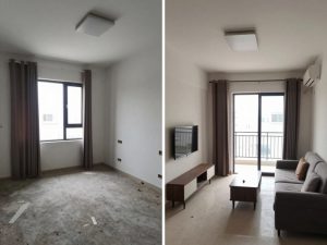 عملية ترميم شقة قديمة في سعد العبدالله وتحويلها لتصميم عصري