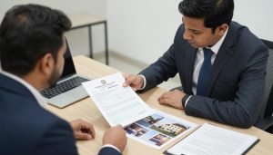 عميل يتحقق من أوراق اعتماد مقاول عام في الكويت قبل التعاقد