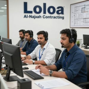 فريق خدمة العملاء في شركة مقاولات عامة لؤلؤة النجاح