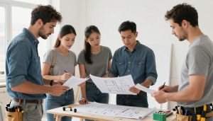 فريق عمل شركة ديكور وكهرباء محترف