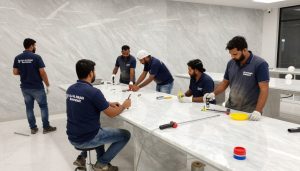 فريق عمل محترف من شركة لولو النجاح لتركيب الرخام والسراميك في الكويت