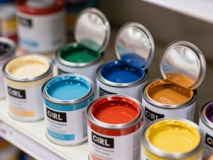 مجموعة متنوعة من الدهانات اللامعة بألوان مختلفة