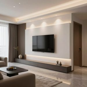 مشروع ديكور وكهرباء عصري في شقة سكنية