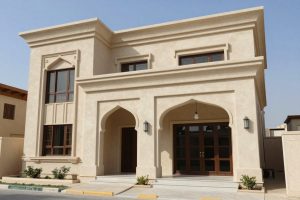 واجهة منزل مطلية بصبغ مطفي مقاوم للعوامل الجوية