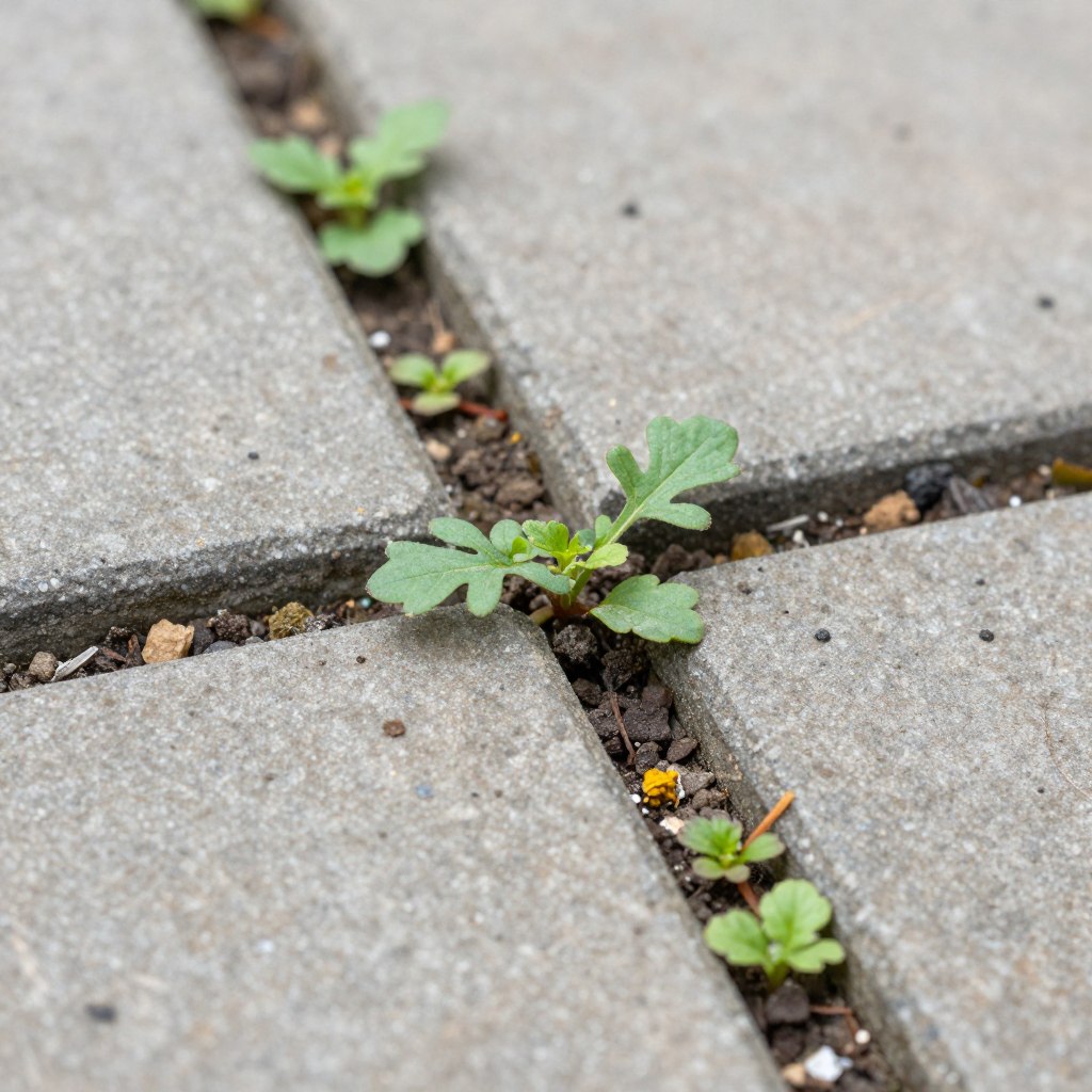 إزالة الأعشاب من فواصل الانترلوك