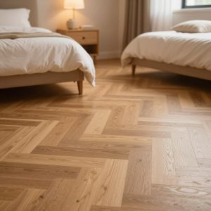 باركيه دافئ في غرفة نوم