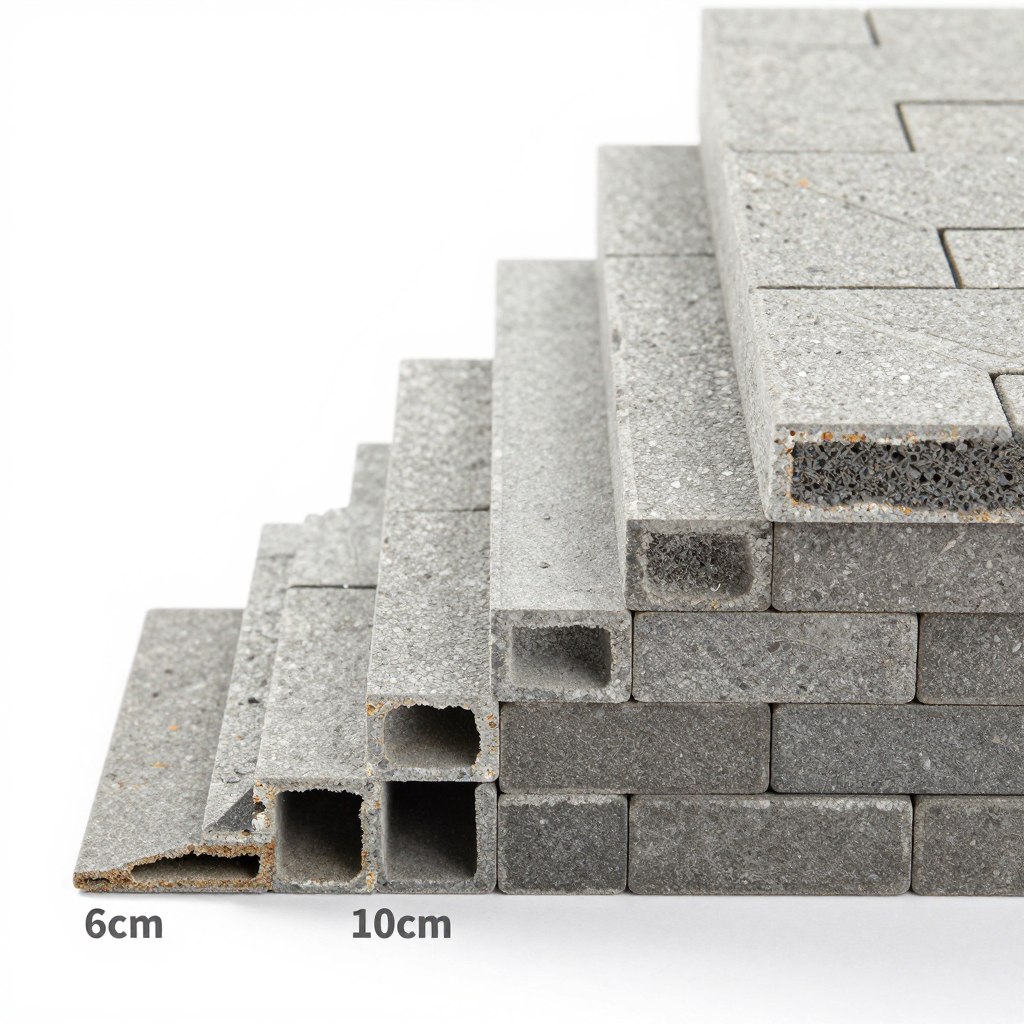بلاط انترلوك بسماكة مختلفة للاستخدامات الثقيلة
