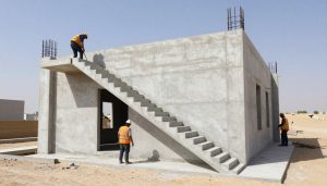 بناء درج خرساني خارجي في مبنى كويتي بناء درج خرساني خارجي في مبنى كويتي