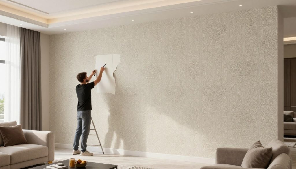 تركيب ورق جدران في منزل عصري بالكويت