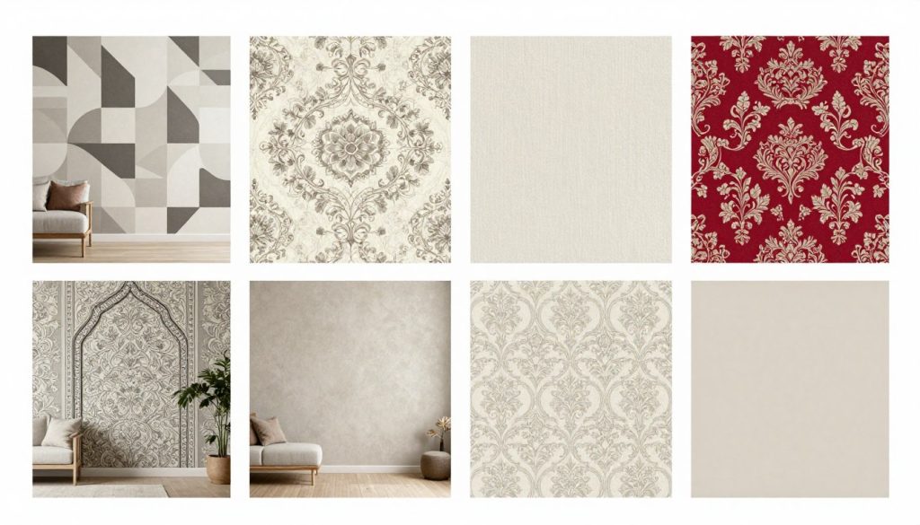 تصاميم متنوعة من ورق الجدران في ديكور مختلف
