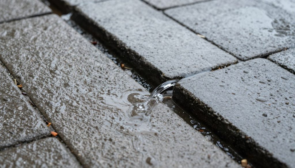 تصريف مياه الأمطار من خلال فواصل الانترلوك