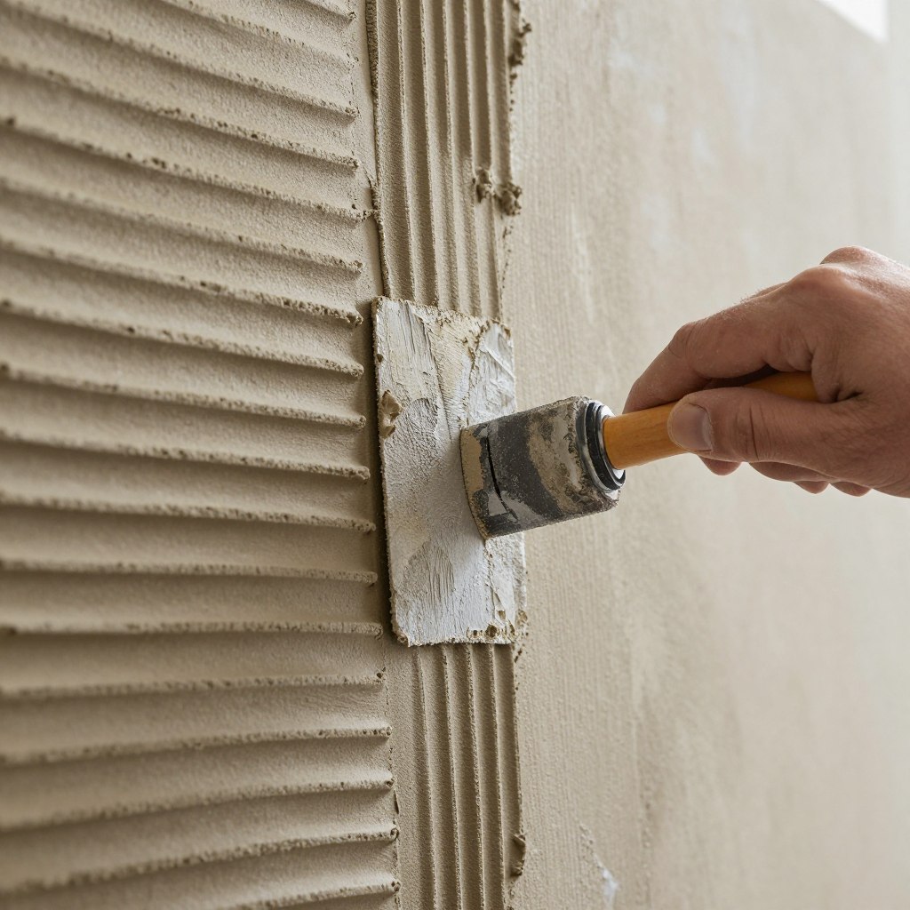 تطبيق المادة اللاصقة