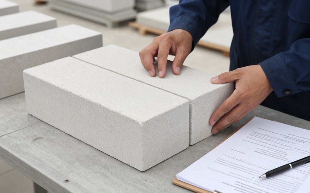 عملية اختيار وفحص الطابوق الجيري