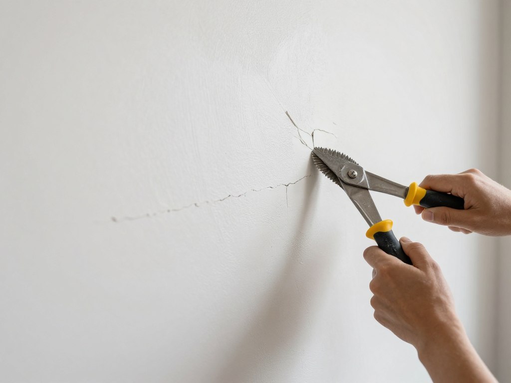 عملية تحضير وتنعيم الحائط قبل تركيب ورق جدران