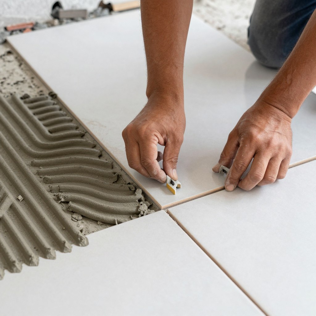 عملية تركيب السيراميك بدقة في حولي