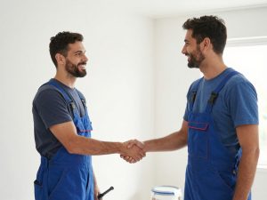 عميل سعيد بعد إتمام مشروع الصباغة