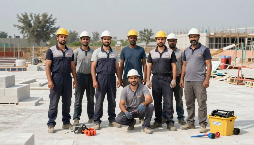 فريق عمل محترف لتركيب الطابوق الجيري