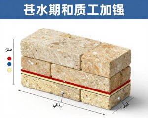 مخطط يوضح العزل الحراري للطابوق الجيري