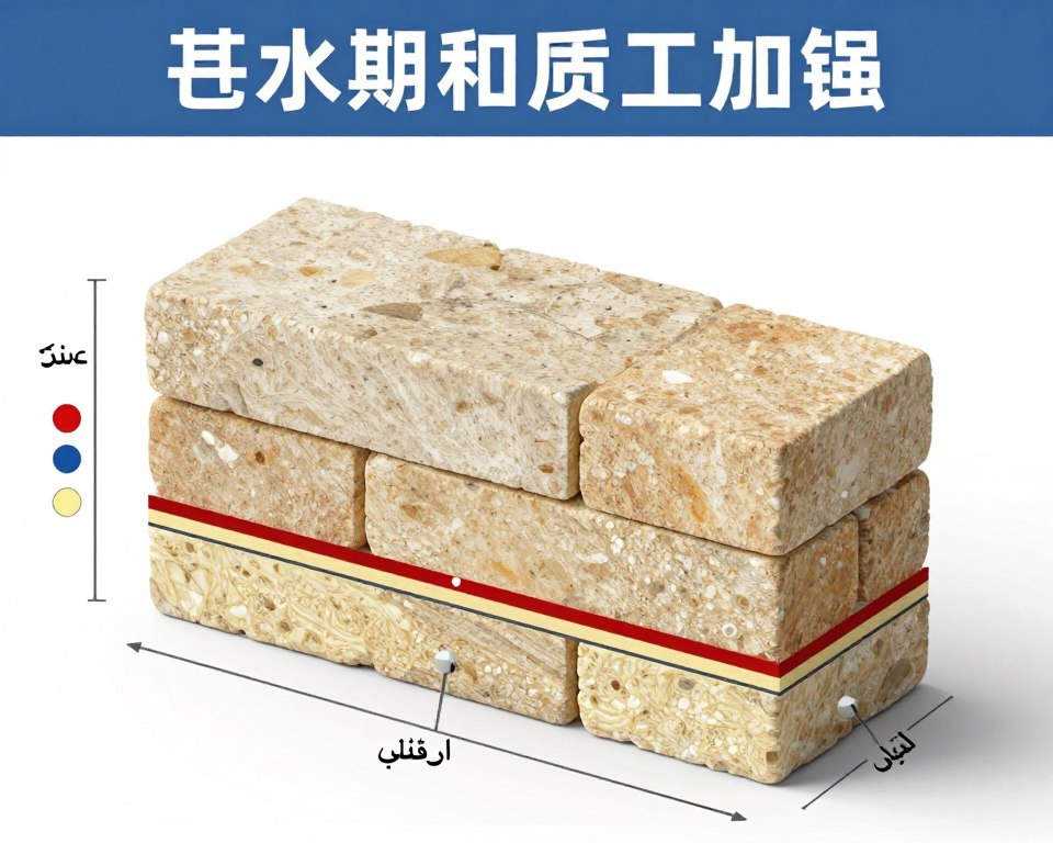 مخطط يوضح العزل الحراري للطابوق الجيري