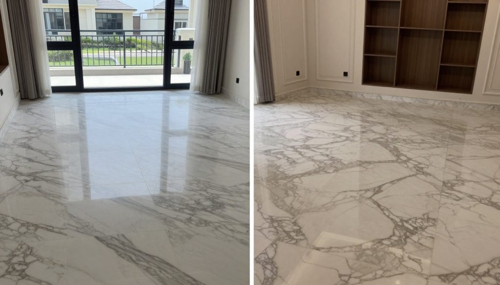 مشروع تركيب بلاط مكتمل في فيلا كويتية