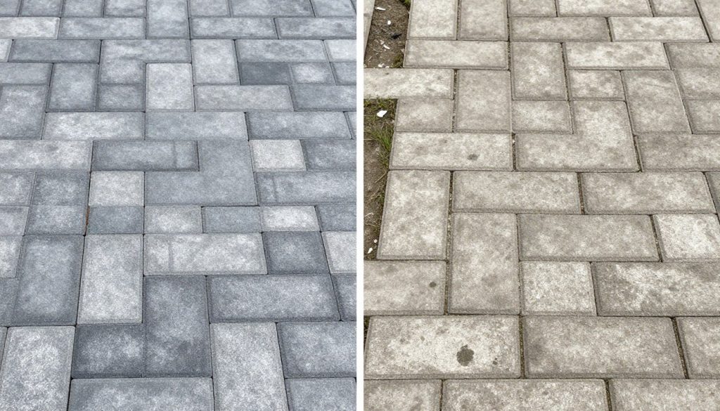 مقارنة بين أرضية انترلوك جديدة وقديمة