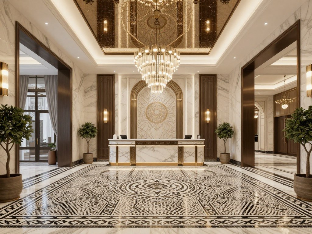 موزاييك داخلي في صالة استقبال فاخرة