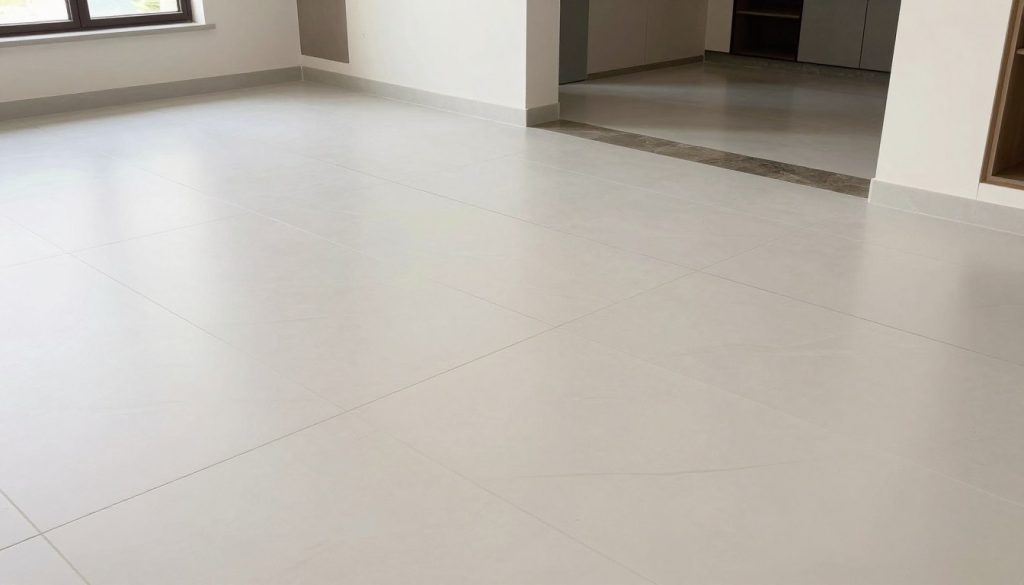 نتيجة نهائية مثالية لتركيب بورسلان احترافي في منزل كويتي