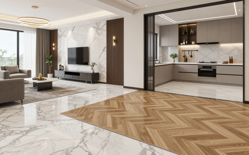 نماذج مختلفة من الأرضيات في منزل عصري