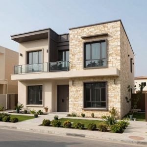واجهات المباني السكنية بالطابوق الجيري