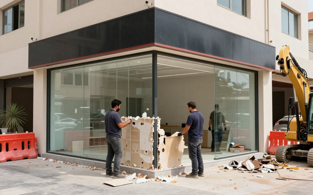 أعمال تكسير مبنى وتجهيز محل في الكويت
