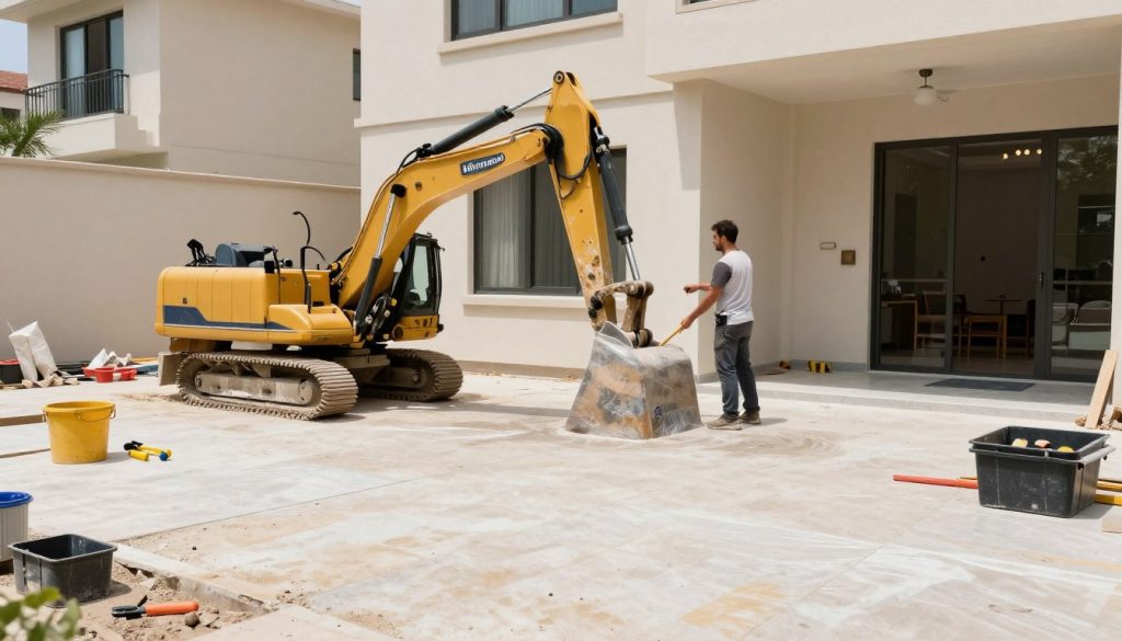 فريق مقاول تكسير النهضة ينهي العمل في موقع نظيف