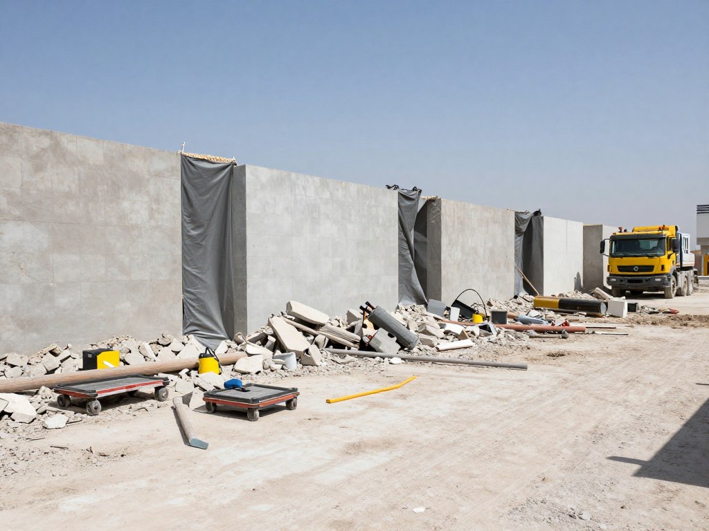 مراحل تنفيذ أعمال الهدم داخل مبنى